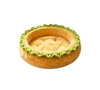Coussin Apaisant Chien Chat Forme Burger 35 cm | Housse déhoussable et lavable en machine, avec bordure circulaire apaisante pour petits chiens et chats