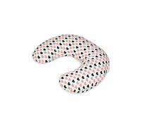 Coussin appui-tête coeurs roses-noirs-gris