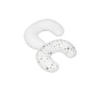 Coussin appui-tête Etoiles grises et blanches sur fond blanc blanc