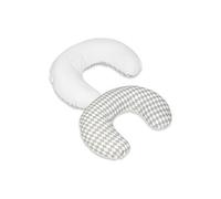 My Velinda – Coussin appui-tête pré/postnatal d'allaitement losanges gris/blanc – Blanc