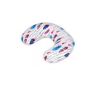 Coussin appui-tête plumes multicolores