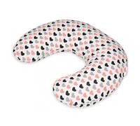 Coussin Appui-Tte Coeurs Roses-Noirs-Gris