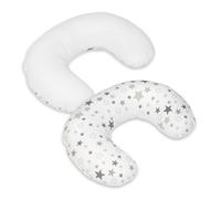 Coussin Appui-Tte Etoiles Grises Et Blanches Sur Fond Blanc Blanc