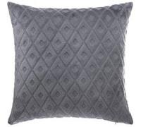 Atmosphera – Coussin Losanges en flanelle – Gris foncé – 40 x 40 cm