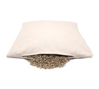 Coussin aux balles d´épeautre biologique 40x40cm, Tissu sergé blanc cassé (écru) cassé (écru), avec enveloppes d´épeautre bio, directement rempli