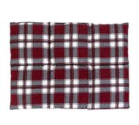 Coussin aux graines de colza 40x30 - Compresse chaud ou froid - Grande bouillotte sèche - Coussin thermique (6 compartiments; Design: écossais rouge)