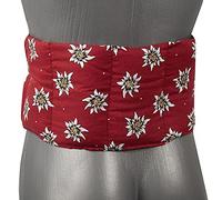 Coussin aux graines de groseille à 7 compartiments avec sangles - 65x15 cm - utilisable à chaud & compresse froide - pour dos, ventre et reins - fleur d'edelweiss