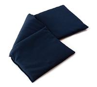 Coussin aux graines de lin 20x50cm compartimenté en trois - bleu foncé - Coussin bouillotte aux graines - Compresse froide -