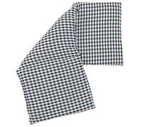 Coussin aux graines de lin 20x50cm compartimenté en trois - Tissu biologique en vichy bleu et blanc - Coussin bouillotte et compresse froide aux graines