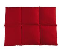 Coussin aux graines de lin 40x30-6 compartiments - Rouge - Coton Bio - Coussin thermique - Coussin aux graines - Bouillotte sèche - Compresse froide