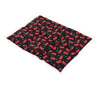 Coussin aux graines de lin 40x30 - Bouillotte sèche - Coussin thermique - Compresse froide (6 compartiments; Design: cherry-black)