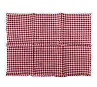 Coussin aux graines de lin 40x30 - Bouillotte sèche - Coussin thermique - Compresse froide (6 compartiments; Design: rouge et blanc)