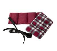 Coussin aux graines de lin à 7 compartiments avec sangles - 65x15 cm - Bouillotte sèche - utilisable à chaud au four et micro-ondes - Compresse froide Flanell - rouge á carreaux en flanelle