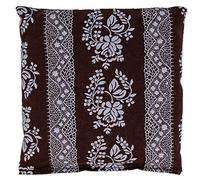 Coussin aux graines de lin - Bouillotte sèche 12x12cm, Brun à fleur - Coussin naturel thermique utilisable chaud ou froid - Compresse froide