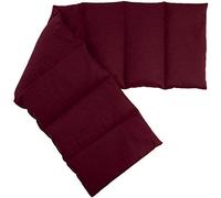 Coussin aux graines de lin compartimenté en huit 75x20cm - bordeaux - Coussin bouillotte aux graines - Compresse froide