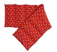 Coussin aux graines de lin compartimenté en huit 75x20cm - rouge avec des coeurs - Coussin bouillotte aux graines - Compresse froide