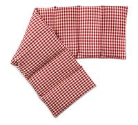 Coussin aux graines de lin compartimenté en huit 75x20cm - Vichy rouge et blanc - Coussin bouillotte aux graines - Compresse froide