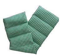 Coussin aux graines de lin compartimenté en huit 75x20cm - Vichy vert et blanc - Coussin bouillotte aux graines - Compresse froide