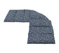 Coussin aux graines de lin compartimenté en huit XXL - 75x20 cm - Tissu biologique fleurs bleues - Coussin bouillotte aux graines - Compresse froide
