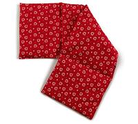 Coussin aux graines de lin compartimenté en quatre 60x20 cm - Rouge avec des coeurs - Coussin bouillotte aux graines - Compresse froide