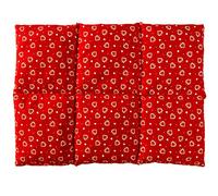 Coussin aux grains d'épeautre biologique 40x30 - Coussin chauffant pour le dos ... - Bouillotte sèche - Compresse chaude ou froide (6 compartiments; Design: rouge avec des coeurs)