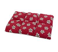 Coussin aux grains d'épeautre biologique 40x30 - Coussin chauffant pour le dos ... - Bouillotte sèche - Compresse chaude ou froide (6 compartiments; Design: fleurs d'edelweiss)