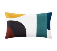 Atmosphera – Coussin déco Hary – Motifs géométriques brodés, Coton 30x50 cm – Multicolore