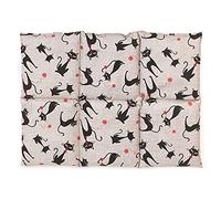 Coussin aux noyaux de cerises 40x30 - Bouillotte micro-ondes - Coussin thermique - Coussin aux graines - Compresse chaude ou froide (6 compartiments; Design: Mimi le chat)