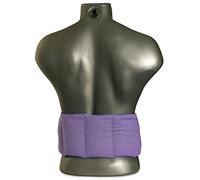 Coussin aux noyaux de cerises à 7 compartiments avec sangles - 65x15 cm - Mauve - Utilisable à chaud & compresse froide - pour dos, ventre et reins