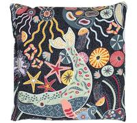 Coussin aux noyaux de cerises - Bouillotte sèche 12x12cm - sous l´océan - Coton bio - Coussin thermique- Chauffrette - Coussin naturel aux graines - Compresse chaude et froide