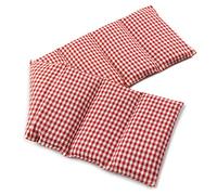 Coussin aux noyaux de cerises compartimenté en huit 75x20cm - Vichy rouge et blanc - Coussin bouillotte aux noyaux - Compresse froide