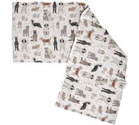 Coussin aux pépins de raisin compartimenté en quatre 60x20 cm - Tissu bio chiens vintage - Coussin bouillotte aux pépins - Coussin froid