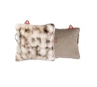 Coussin avec Insert Chauffant Heat Pad - pour Intérieur et Extérieur - pour Maison, Café, Restaurant, Terrasse - sans Électricité - 45x45 cm - Fourrure Taupe