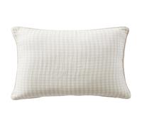 Coussin avec passepoil 40x60 cm Gaze de Coton Quadri Naturel