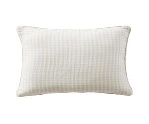 Coussin avec Passepoil 40x60 cm Gaze de Coton Quadri Naturel