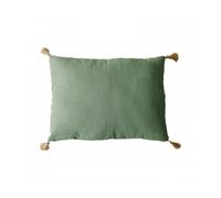Enjoy Home - Coussin rectangulaire Panama avec 4 pompons en jute - 70 cm x 50 cm - Vert Argile - Panama Vert