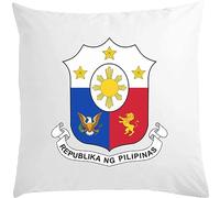 Coussin avec rembourrage blanc Motif blason des Philippines 40 x 40 cm
