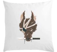 Coussin avec rembourrage blanc Motif loup à un œil 40 x 40 cm