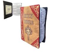 Coussin avec verset biblique en forme de livre - Coton marron 25 x 18 cm, aide à l'apprentissage des écritures, jouet à pincer pour l'heure du sommeil | Cadeau pour Shower, décoration