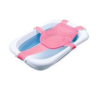 Coussin Baignoire Pliable Nouveau-né Tapis de Bain Bébé Filet de Bain Antidérapant Coussin de Bain en Maille Confortable Siège de Baignoire Réglable Transat Hamac de Bain 0 à 18 Mois