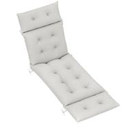 Outsunny Coussin Bain De Soleil Épais UPF20+ 190 x 56 x 10 cm Gris Clair | Coussin Chaise Longue, Matelas Transat, avec Six Attaches, pour Jardin, Terrasse, Balcon