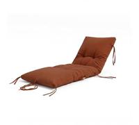 Coussin Bain de Soleil - Matelas pour transat - 185x55cm & épaisseur 12 cm - Déperlant et résistant aux UV - Terracotta - Déco Arts