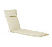 Coussin bain de soleil - Outsunny - déhoussable avec zippé - tétière - cordons d'attache - MATELAS UNIQUEMENT - 198x53x5cm - crème