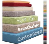 Coussin Banc Personnalisé, Respirant Lin Sur Mesure Coussin SièGe, Coussin Baie VitréE Lavable, Coussin Jardin Ou Terrasse AntidéRapant, Accessoires AntidéRapants PersonnaliséS Et Design Passepoil