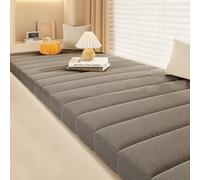 Coussin Banquette Imperméable Antidérapant Coussin de Banc avec Couvercle Amovible Éponge 55D Polaire Coussin Banc pour Bancs de Jardin Cuisine d’Intérieur Extérieur(A-Dark Gray,150x55cm x5cm Thick)