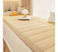 Coussin Banquette Imperméable Antidérapant Coussin de Banc avec Couvercle Amovible Éponge 55D Polaire Coussin Banc pour Bancs de Jardin Cuisine d’Intérieur Extérieur(A-Beige,130x60cm x5cm Thick)