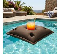 Coussin bar piscine flottant avec porte-verres 75 × 75 × 25 cm extérieur SANS billes - Brun (PPF7575-5)