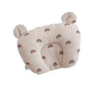 Coussin Bebe Tete Plate, Oreiller pour enfant, oreiller pour nouveau-né, oreillers respirant pour enfant déformable, adapté aux nouveau-nés de 0 à 12 mois, Coussin poussette siège auto (Café2)