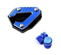 Coussin Béquille Moto Extension Béquille Latérale Moto Support Élargi Bouchons De Valve De Pneu Pour S1000R S 1000 RR S1000RR M1000RR(Combo Blue)