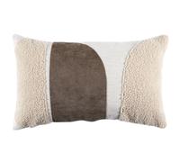 Coussin bicolore moderne 30x50 cm collection CRUSH beige et crème